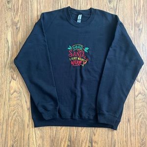 Christmas crew neck pullover festive embroidery sweatshirt long sleeve cotton